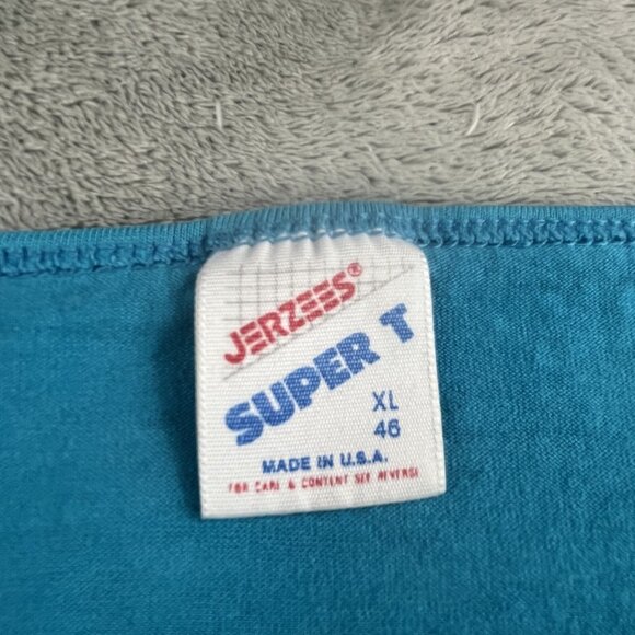 Vintage 90s Jerzees Tank Top Mens XL Blue Cut Off Gym Shirt Y2K Gains Streetwear - Picture 3 of 11